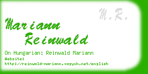 mariann reinwald business card
